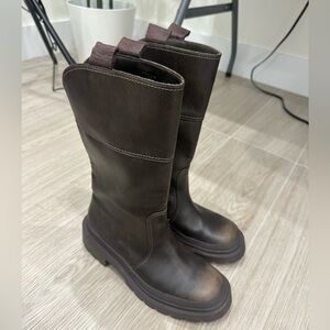 Zara Brown Leather Boots